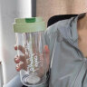 目送（musong）水杯高颜值 吸管杯女便携耐高温大容量学生咖啡茶水分离塑料水杯 咖啡花茶杯绿色 600ml 1个 实拍图
