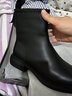 达芙妮瘦瘦靴女春秋单靴平底秋冬季加绒加厚马丁靴小短靴子东北女鞋子 黑色/加绒XQ4023605004 38 实拍图