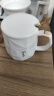 几物森林 陶瓷马克杯带盖大容量咖啡杯情侣杯牛奶杯早餐水杯男女茶杯白色 晒单实拍图