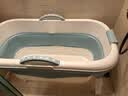 木太祖泡澡桶成人洗澡桶折叠浴桶浴盆婴幼儿大人儿童洗澡盆家用洗澡神器 【标准无盖款】1.2m大人-蓝色 实拍图