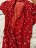 独束大码女装法式小翻领连衣裙女夏季新款遮肉显瘦雪纺裙子 红色 XL 实拍图