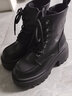 达芙妮马丁靴女内增高短靴百搭粗跟高跟黑色加绒女靴4623607126黑色36 实拍图