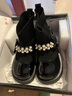 百丽 童鞋冬季女童靴子儿童加绒袜子靴保暖时装靴 黑色30码 实拍图