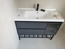 启鸣（QIMING）智能浴室柜陶瓷一体盆卫生间洗手台洗脸盆柜组合卫浴面盆柜洗漱台 【标准镜柜】陶瓷一体盆+落地柜 90cm 实拍图