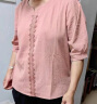 啄木鸟（TUCANO）妈妈夏装棉麻套装中老年女装时尚洋气短袖t恤衫上衣新款婆婆衣服 粉红色套装 4XL 建议135-150斤 晒单实拍图