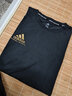 阿迪达斯 （adidas）t恤男夏季运动透气轻薄宽松棉短袖 黑/金（经典款） 2XL  实拍图