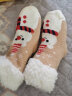 南律宝宝袜加绒袜套婴儿袜冬季加厚保暖儿童地板袜防滑男女袜子睡眠袜 卡其雪娃娃 S码(0-2岁) 实拍图