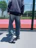 乐途运动鞋男鞋秋季复古革网面休闲鞋厚底减震回弹老爹鞋子男黑色42 实拍图