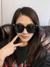 CAIILKUN网红墨镜女潮高级感ins大框方圆脸显瘦偏光防晒太阳眼镜 黑框黑片（轻奢CK风）高档礼盒装 实拍图