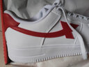 特步女鞋夏新款休闲板鞋女空军一号简约运动休闲低帮百搭舒适小白鞋 新白色/挑战红 36 实拍图