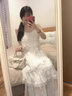 凡小如连衣裙子夏天女装2024夏季新款中长款吊带裙法式高级感潮流显瘦 白色长款吊带蛋糕裙 M （建议95-110斤） 实拍图