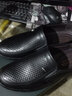 蜻蜓牌夏季凉鞋男真皮商务休闲凉皮鞋男镂空洞洞鞋透气软底中老年爸爸鞋 黑色 40 实拍图