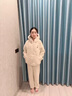 Teenie Weenie小熊女士加绒睡衣秋冬季连帽加厚保暖家居服套装男 燕麦米（女款） S 建议155-162cm/80-115斤 实拍图