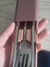 onlycook 便携餐具筷子勺子304不锈钢两件套学生成人餐具套装 粉色三件套 实拍图