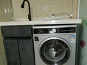 希尚可定制洗衣机柜加厚蜂窝铝切角阳台柜滚筒洗衣机伴侣石英石洗衣柜 115cm灰色左盆【白盆备注】 实拍图