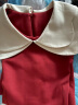 德玛纳大花瓣领350G空气层撞色连衣裙女中长款 深红 XL  晒单实拍图