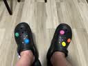 CROCS卡骆驰檀健次同款经典泡芙洞洞鞋轻便舒适男女同款花园鞋|207521 黑色-001(含智必星) 45 (290mm) 实拍图