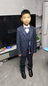 罗蒙儿童西装套装2025新款男童主持人花童中大童钢琴毕业演出服礼服狂 五件套 外套裤子马甲衬衫领结 150 实拍图