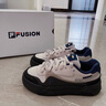 FILA FUSION斐乐潮牌滑板鞋女鞋低帮休闲鞋BANK休闲板鞋 魅影黑-WPX 37.5 实拍图