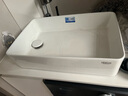 INVIIL台上盆薄边侧边下水洗手盆洗脸盆陶瓷洗面盆洗衣机台盆家用艺术盆 C款：侧下水5032白色薄边 单盆(送下水) 实拍图