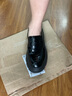 思加图【杨幂同款】新款春绘好彩乐福鞋英伦风小皮鞋ESF08AA4 月夜黑 38 实拍图