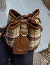 铂呐苓包包女毛呢格子简约时尚单肩斜挎包日常通勤文艺百搭复古水桶包 咖色水桶包【赠随机挂件】 实拍图