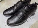 红蜻蜓男鞋加绒保暖秋冬牛皮休闲鞋男商务正装皮鞋男WTA306871A黑色40 实拍图