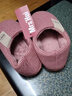 惠夫人 家居棉拖鞋女防滑月子冬天室内大码加绒男女式保暖棉拖鞋情侣 经典格  大红 36-37 适合35-36码穿 实拍图