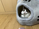 珑小宠猫窝冬天四季通用封闭式猫屋别墅狗窝小型犬加厚猫狗窝猫床猫舍 卡通猫头窝灰色【L号] 实拍图