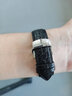世辉双面鳄鱼皮表带男真皮适用天梭美度万国欧米茄浪琴积家手表带链女 黑色黑线银色扣-针扣款 接口宽度20MM 实拍图