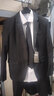 法蒙泽 西服套装男士修身商务休闲西服职业正装小西装男结婚礼服外套男 黑色双扣套装+马甲+衬衫+大礼包 XL /175【110-125斤】 实拍图