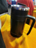 富光保温杯男商务手柄办公杯大容量不锈钢真空杯泡茶杯带把滤网水杯子 黑色550ml 实拍图