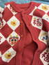 齐齐熊（ciciibear）[纯棉]拜年服男童开衫毛衣红色宝宝新年开衫儿童针织衫亲子装 曙光红【开衫-纯棉】 100 实拍图
