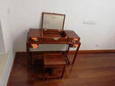 虎大师红木家具非洲花梨（学名：刺猬紫檀）小户型中式化妆梳妆台卧室收纳柜带镜子 A款梳妆桌配凳子（不带储物格） 实拍图