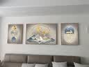 瑞尚（RUISHANG） 北欧客厅装饰画轻奢沙发背景墙挂画简约墙上壁画餐厅玄关墙画 家和万事兴E 左右60*80+中间110*80晶瓷面金框 实拍图