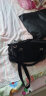 酷奇袋鼠（KUQIDAISHU）羊皮手提包女拼接波士顿包包女2023新款潮软皮单肩包斜挎包女 黑色 晒单实拍图