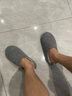 内泊乳胶棉拖鞋男冬季天女士羊毛毛防臭防滑静音保暖大码家居舒服软底 鲸灰 45-46 大1码宽松 实拍图