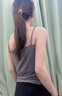 时尚夏季吊带背心女纯色打底衫外穿简约网红小辣妹固定杯小背心批 灰色 均码(80-130斤) 实拍图