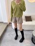 卓诗尼骑士靴女2024年秋冬季新款皮靴子粗跟高筒长靴厚底加绒长筒靴女 黑色-绒里 37 实拍图