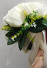 仁善祥手捧花结婚婚礼新娘捧花绢花仿真花束领证拍照道具婚礼绣球花束 奶白+礼品袋 1件 实拍图