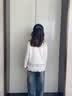 布丁哈鲁【100%棉】女童拼接花边下摆T恤秋季中大童休闲百搭纯棉长袖T恤潮 实拍图