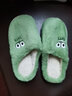 安尚芬棉拖鞋女士外穿秋冬季新款居家卡通保暖加绒半包跟情侣地板拖鞋男 绿色【大眼崽】 38-39 适合37-38 实拍图