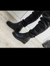 蜘蛛王女鞋妈妈棉鞋女冬季平底坡跟保暖加绒加厚短靴中老年鞋子 黑色 36 实拍图