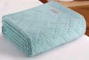 金号纯棉毛巾被 办公室盖毯 加厚全棉毛毯 单人空调被 绿色 200*150cm 实拍图