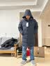 君羽反季羽绒服男加厚中长款800高蓬白鹅绒冬季保暖男士鹅绒服 岩黑 | 800蓬白鹅绒 2XL | 充绒量276g 实拍图