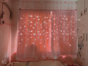 诺罗魔术贴窗帘免打孔简易短帘布纱一体式镂空星星自粘式出租房公主风 粉色免打孔(布纱一体） 宽1.5米*高1.5米/1片 实拍图