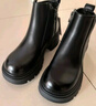 达芙妮英伦风小短靴女高跟加绒厚底粗跟女靴马丁靴4623607022 黑色 39 实拍图