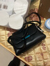 游子吟2025新款女士斜挎小包包单肩女包中老年妈妈包包软皮质感牛皮纹 黑色 实拍图