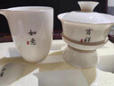 铂呐苓功夫茶具整套餐盖碗套装羊脂玉陶瓷茶杯家泡茶端午节礼物品送长辈 吉祥如意【10头描金礼盒装】 实拍图