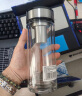 万象（WANXIANG）玻璃杯V49L双层办公钛银色礼盒装带滤网泡茶杯情侣便携水杯 实拍图